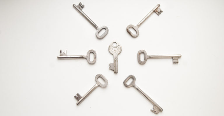 Kep concepts represented by a circle of metal keys