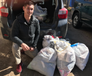 Tyler Hsin With donations Tyler Hsin with donations