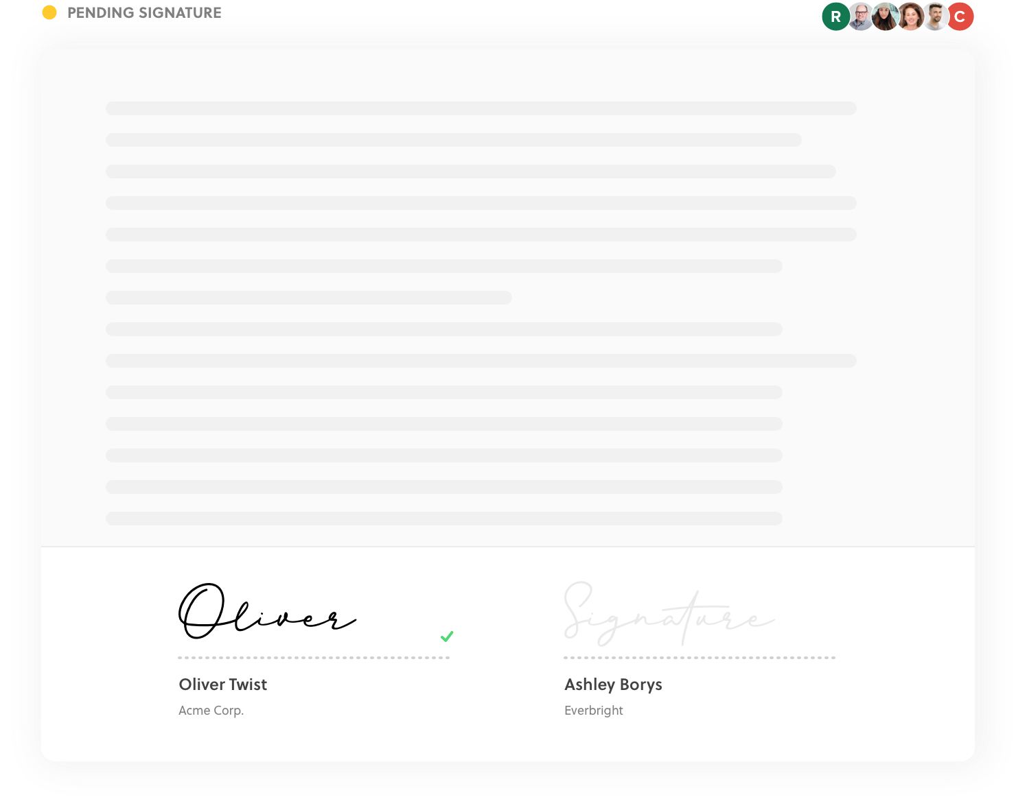 Concord signature: Unlimited, legally-binding signatures